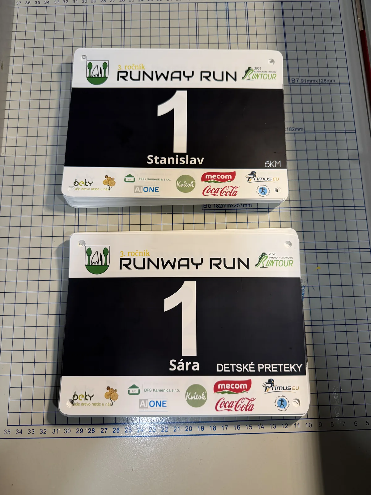 Personalizované a vodeodolné bežecké štartové číslo RaceTime