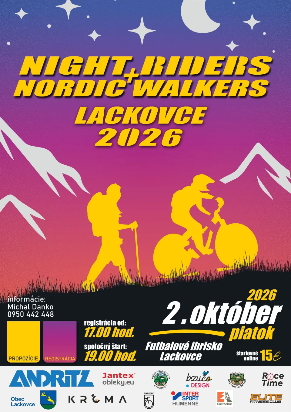 Night Riders + Nordic Walkers Lackovce 2026