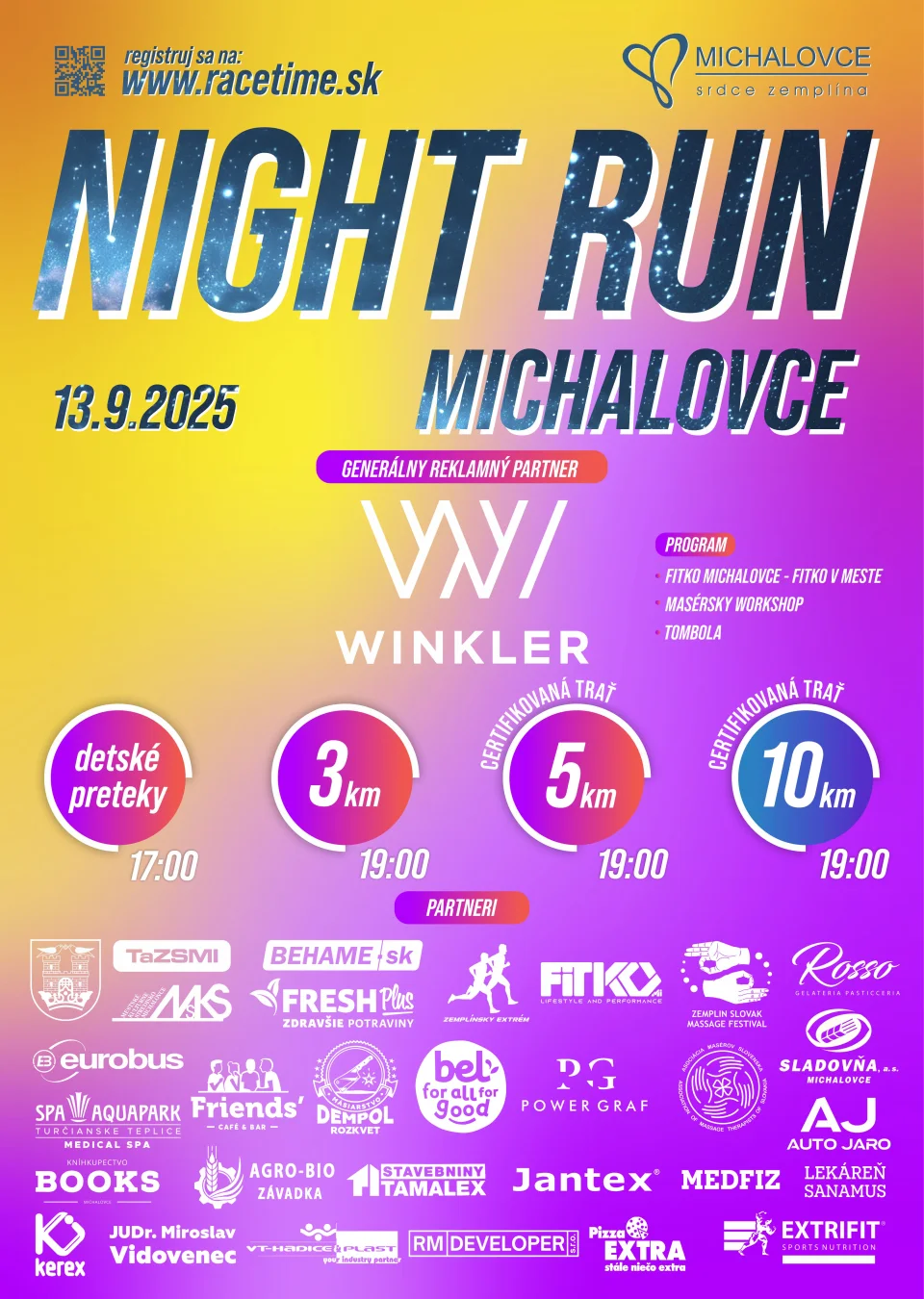 Plagát podujatia Winkler Night run Michalovce